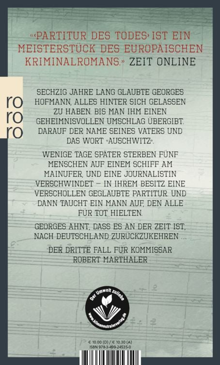 Produktbild: Partitur des Todes / Kommissar Marthaler Band 3