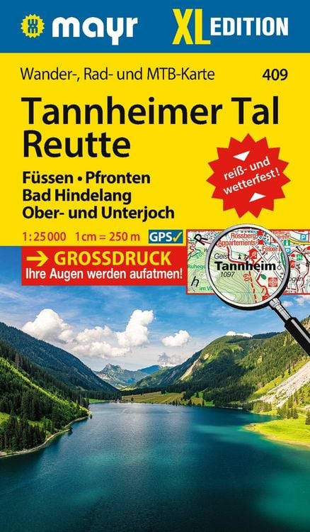 Produktbild: Mayr Wanderkarte Tannheimer Tal, Reutte, F&uuml;ssen, Pfronten, Bad Hindelang, Ober- und Unterjoch, XL 1:25.000