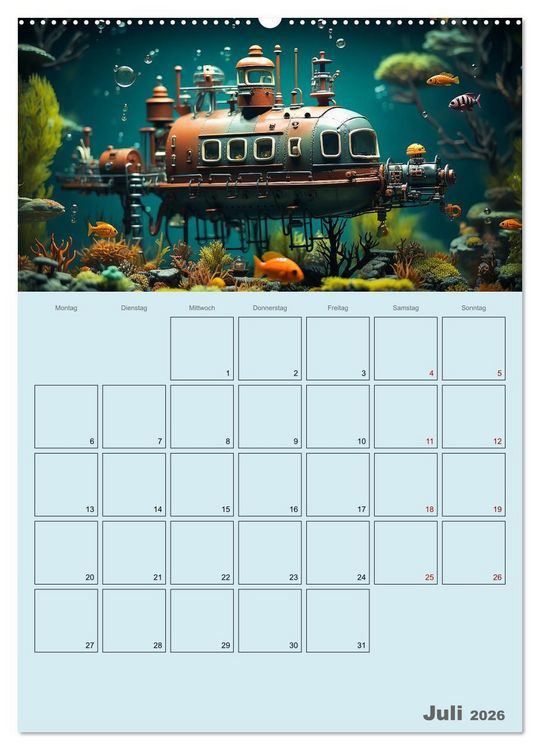 Produktbild: Schiffe, Fische und Piraten (Wandkalender 2026 DIN A2 hoch), CALVENDO Monatskalender