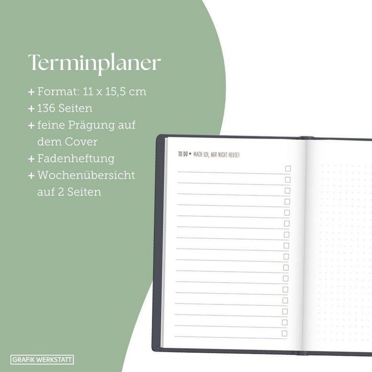 Produktbild: Terminplaner Lederlook 2027 Schwarz