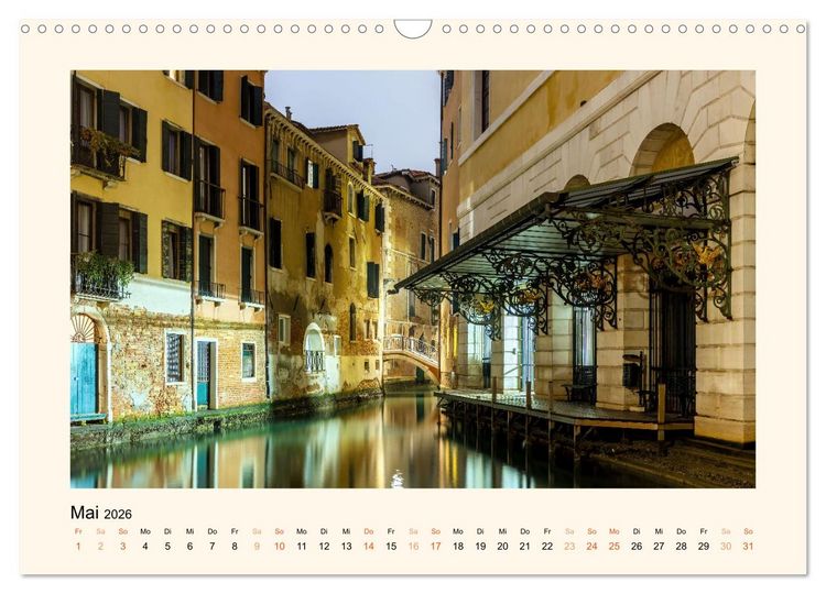 Produktbild: Venedig - Magie bei Nacht (Wandkalender 2026 DIN A3 quer), CALVENDO Monatskalender