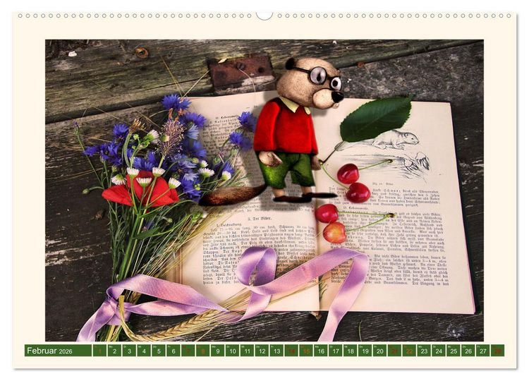 Produktbild: Tierische B&uuml;chernarren (Wandkalender 2026 DIN A2 quer), CALVENDO Monatskalender