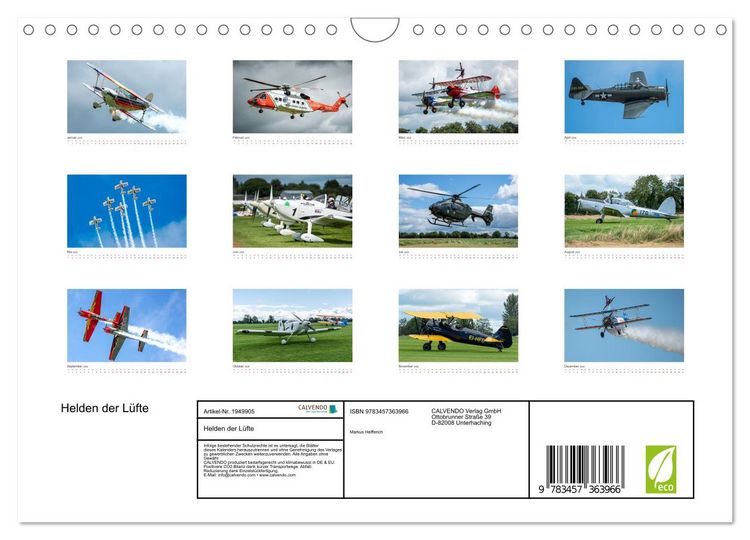 Produktbild: Helden der L&uuml;fte (Wandkalender 2026 DIN A4 quer), CALVENDO Monatskalender