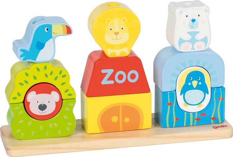 Produktbild: Steck- und Stapelspiel Zoo, per St