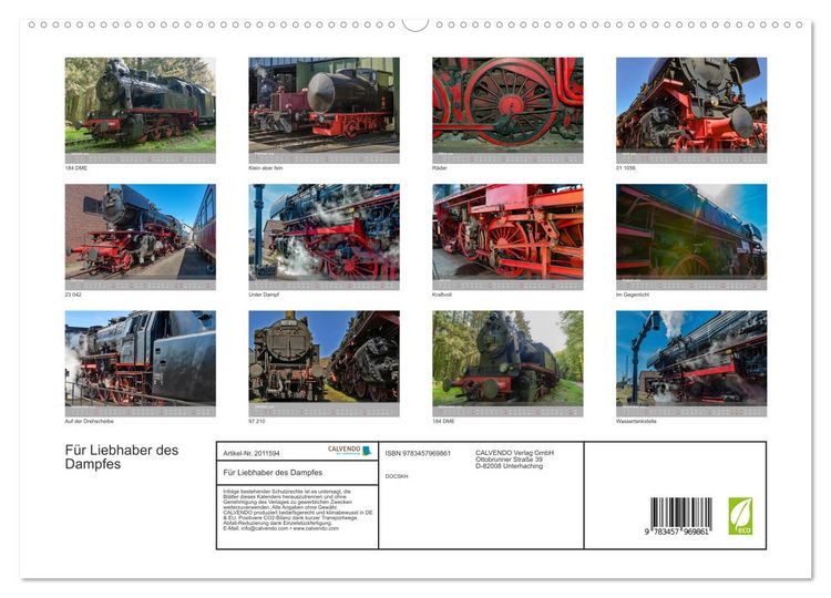 Produktbild: F&uuml;r Liebhaber des Dampfes (hochwertiger Premium Wandkalender 2026 DIN A2 quer), Kunstdruck in Hochglanz