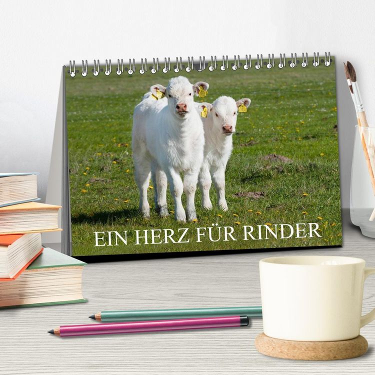 Produktbild: Ein Herz f&uuml;r Rinder (Tischkalender 2026 DIN A5 quer), CALVENDO Monatskalender