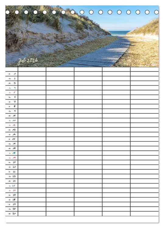 Produktbild: JUIST - DIE NORDSEEINSEL (Tischkalender 2026 DIN A5 hoch), CALVENDO Monatskalender