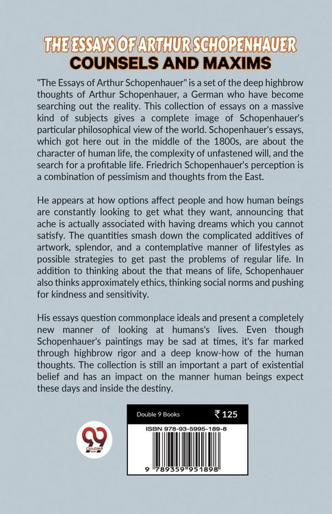 Produktbild: The Essays Of Arthur Schopenhauer Counsels And Maxims