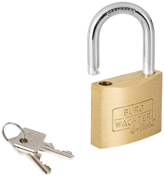 Produktbild: Burg W&auml;chter 3051 Vorh&auml;ngeschloss 35.00 mm verschieden schlie&szlig;end Messing Schl&uuml;sselschloss