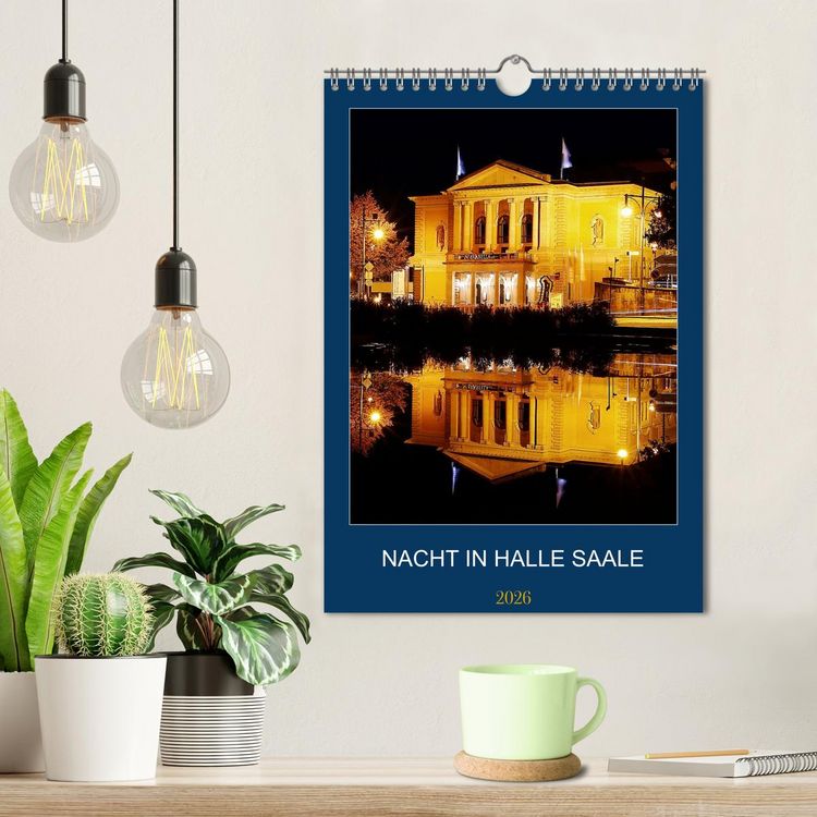 Produktbild: NACHT IN HALLE SAALE (Wandkalender 2026 DIN A4 hoch), CALVENDO Monatskalender