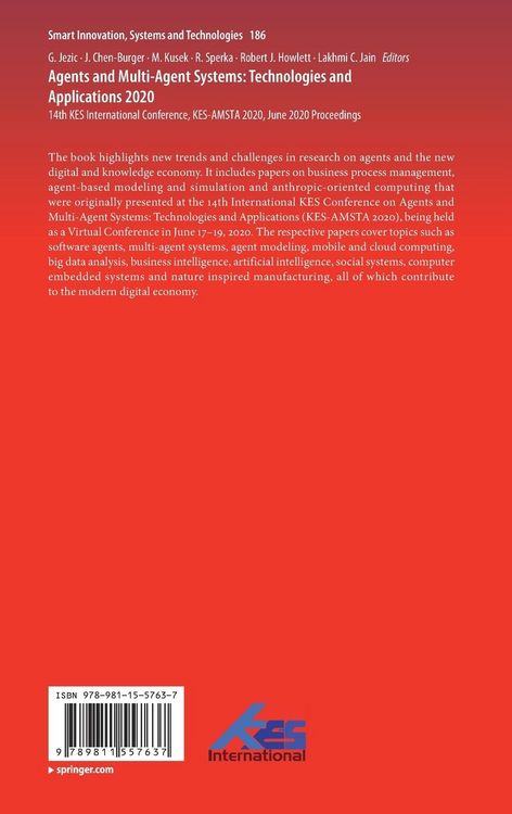 Produktbild: Agents and Multi-Agent Systems: Technologies and Applications 2020