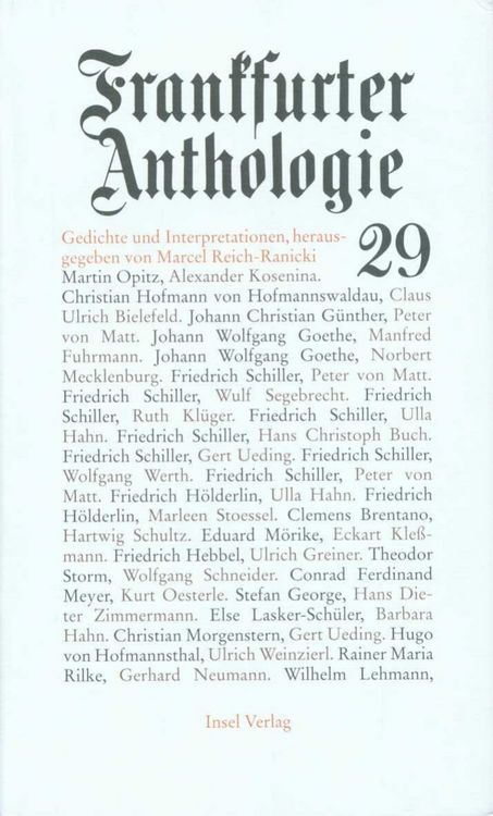 Produktbild: Frankfurter Anthologie. Gedichte und Interpretationen