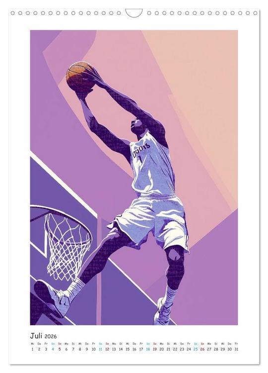 Produktbild: Basketball im Blut (Wandkalender 2026 DIN A3 hoch), CALVENDO Monatskalender