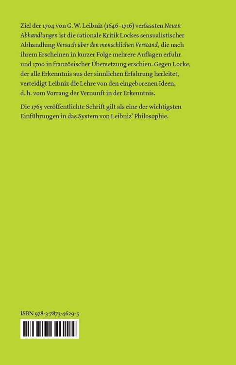 Produktbild: Neue Abhandlungen &uuml;ber den menschlichen Verstand