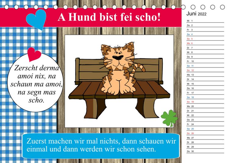 Produktbild: Des is f&uuml;a de Katz! Bairische Schpr&uuml;ch' und Redensart (Tischkalender 2022 DIN A5 quer)