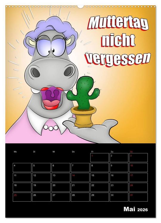 Produktbild: Cartoons - mir doch Bockwurscht (hochwertiger Premium Wandkalender 2026 DIN A2 hoch), Kunstdruck in Hochglanz
