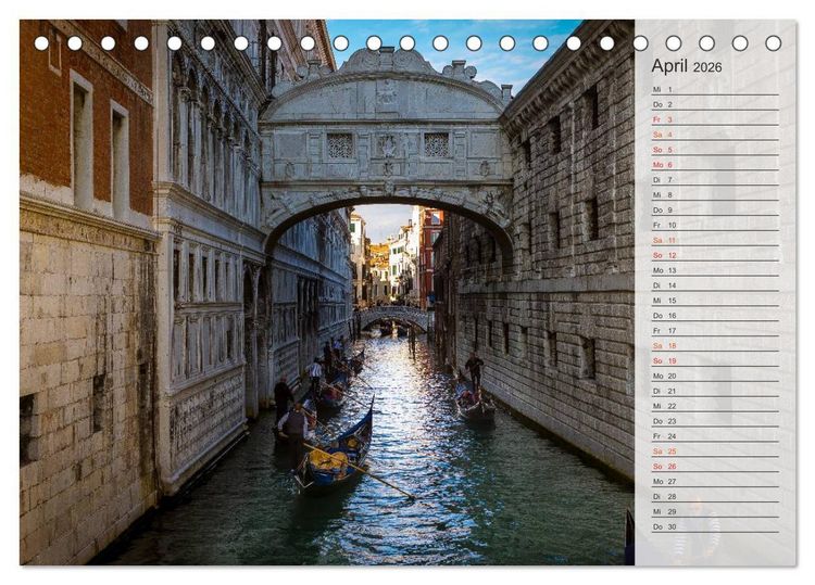 Produktbild: Wundervolles Venedig (Tischkalender 2026 DIN A5 quer), CALVENDO Monatskalender