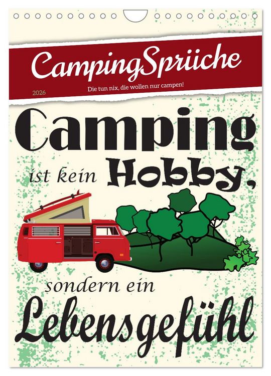 Produktbild: CampingSpr&uuml;che (Wandkalender 2026 DIN A4 hoch), CALVENDO Monatskalender