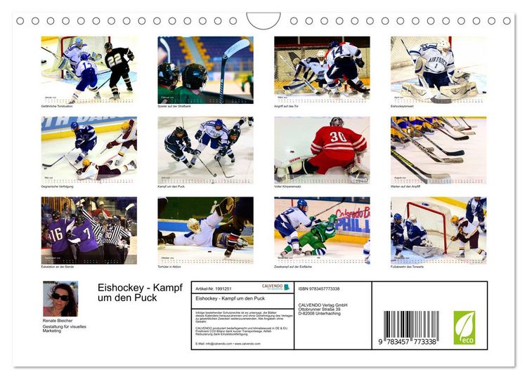 Produktbild: Eishockey - Kampf um den Puck (Wandkalender 2026 DIN A4 quer), CALVENDO Monatskalender