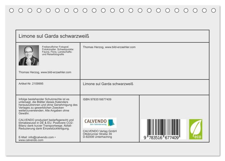 Produktbild: Limone sul Garda schwarzwei&szlig; (Tischkalender 2026 DIN A5 quer), CALVENDO Monatskalender