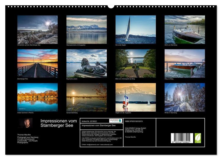 Produktbild: Impressionen vom Starnberger See (hochwertiger Premium Wandkalender 2026 DIN A2 quer), Kunstdruck in Hochglanz