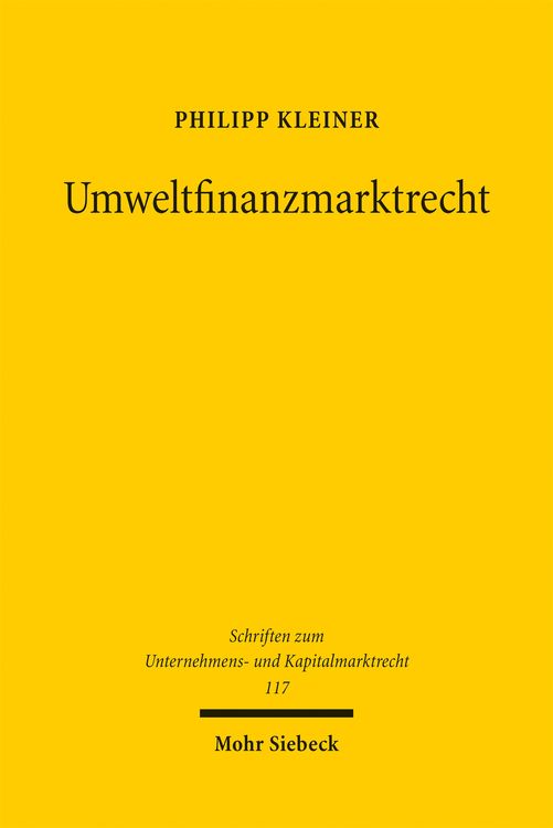 Produktbild: Umweltfinanzmarktrecht