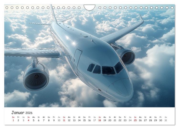 Produktbild: Flugzeugkalender - Die sch&ouml;nsten Passagiermaschinen (Wandkalender 2026 DIN A4 quer), CALVENDO Monatskalender