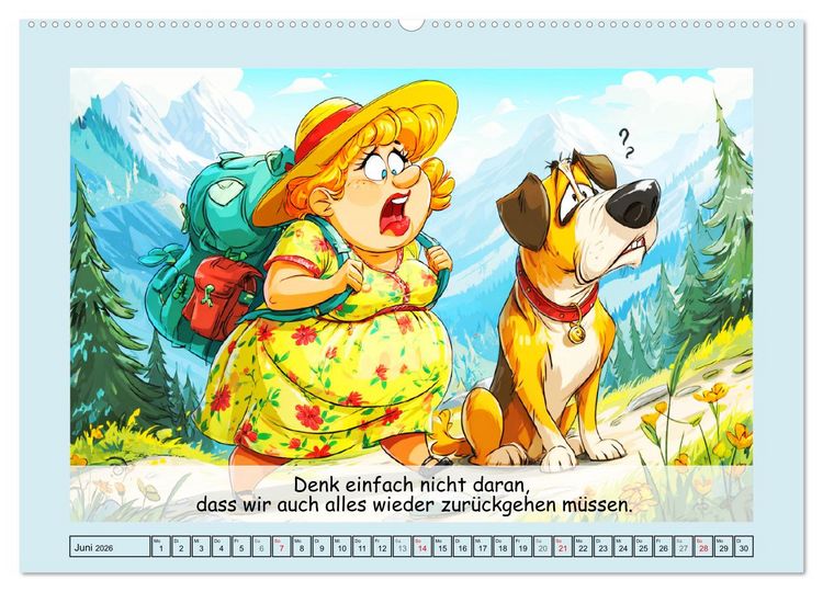 Produktbild: Frauchen und Hund. Witzige Cartoons vom t&auml;glichen Chaos (hochwertiger Premium Wandkalender 2026 DIN A2 quer), Kunstdruck in Hochglanz
