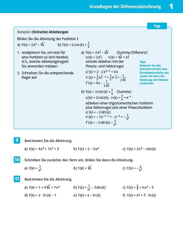 Produktbild: Klett Sicher im Abi 10-Minuten-Training Oberstufe Mathematik Differenzialrechnung