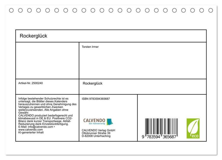Produktbild: Rockergl&uuml;ck (Tischkalender 2027 DIN A5 quer), CALVENDO Monatskalender