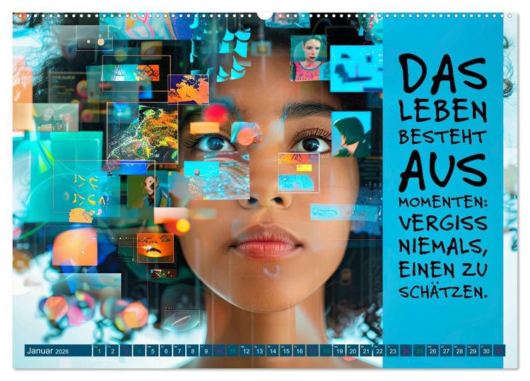 Produktbild: Im Flow der Zeit - im Hier und Jetzt (Wandkalender 2026 DIN A2 quer), CALVENDO Monatskalender
