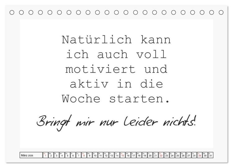 Produktbild: Typo-Kalender f&uuml;r das B&uuml;ro. Sarkasmus und fiese Spr&uuml;che (Tischkalender 2026 DIN A5 quer), CALVENDO Monatskalender