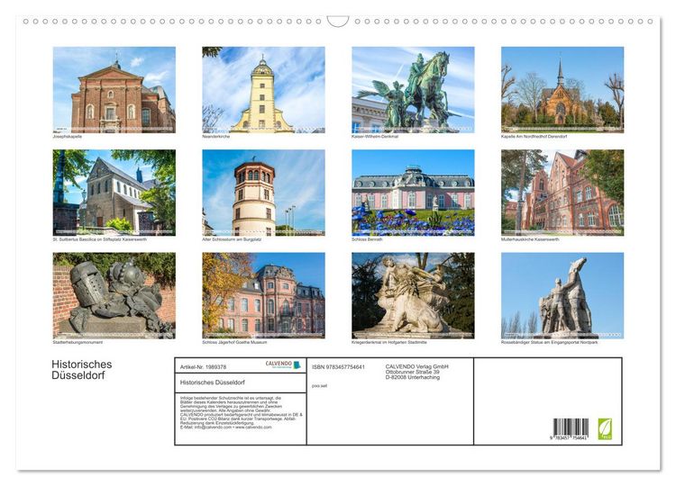 Produktbild: Historisches D&uuml;sseldorf (Wandkalender 2026 DIN A2 quer), CALVENDO Monatskalender