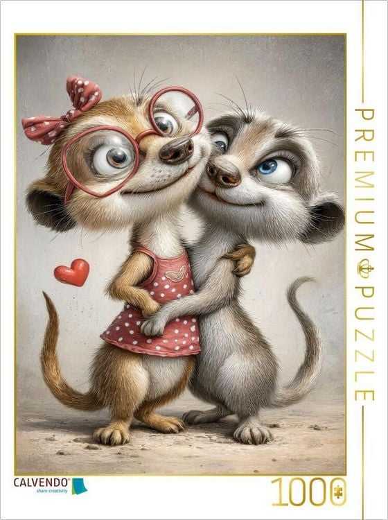 Produktbild: CALVENDO Puzzle Erdm&auml;nnchen - Liebe | 1000 Teile Lege-Gr&ouml;&szlig;e 64x48cm Foto-Puzzle f&uuml;r gl&uuml;ckliche Stunden
