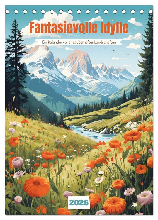 Produktbild: Fantasievolle Idylle (Tischkalender 2026 DIN A5 hoch), CALVENDO Monatskalender