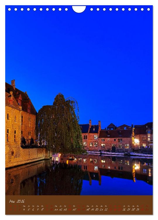 Produktbild: D&auml;mmerung in Gent und Br&uuml;gge (Wandkalender 2026 DIN A4 hoch), CALVENDO Monatskalender