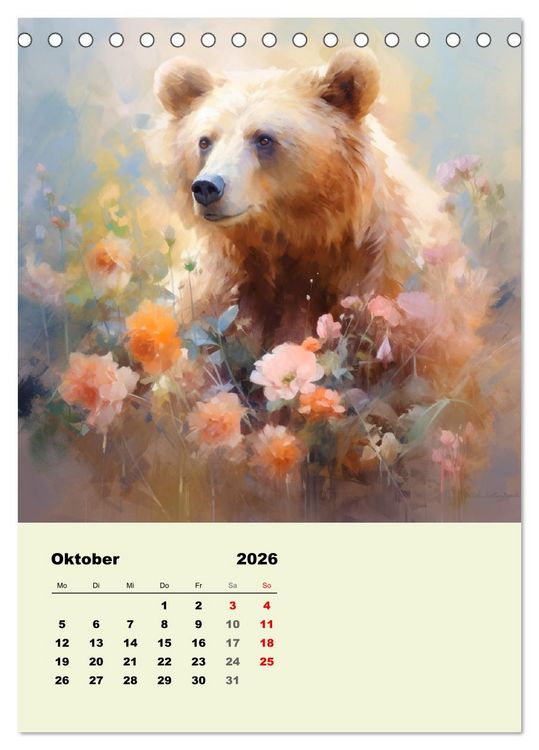 Produktbild: Krafttiere als spirituelle Begleiter (Tischkalender 2026 DIN A5 hoch), CALVENDO Monatskalender