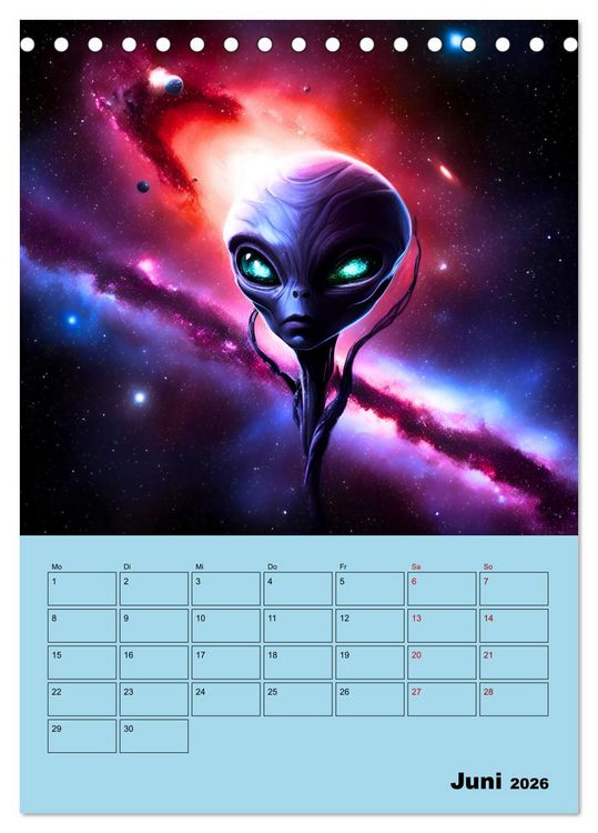 Produktbild: Galaktische Begegnungen (Tischkalender 2026 DIN A5 hoch), CALVENDO Monatskalender
