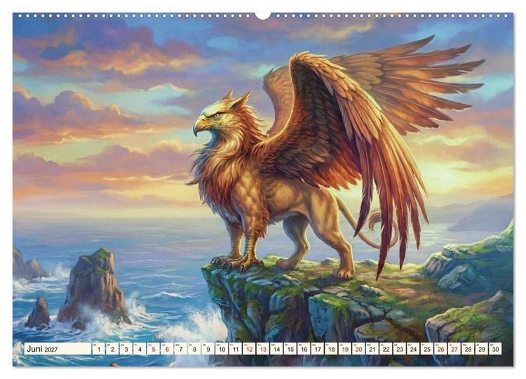 Produktbild: Gesch&ouml;pfe der Legenden - Eine Reise durch die Welt mystischer Wesen (hochwertiger Premium Wandkalender 2027 DIN A2 quer), Kunstdruck in Hochglanz