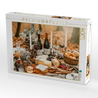 Produktbild: CALVENDO Puzzle K&auml;se und Wein, die perfekte Kombination | 1000 Teile Lege-Gr&ouml;&szlig;e 64x48cm Foto-Puzzle f&uuml;r gl&uuml;ckliche Stunden