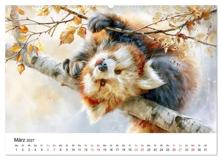 Produktbild: Roter Panda - Tierische Eleganz (Wandkalender 2027 DIN A2 quer), CALVENDO Monatskalender