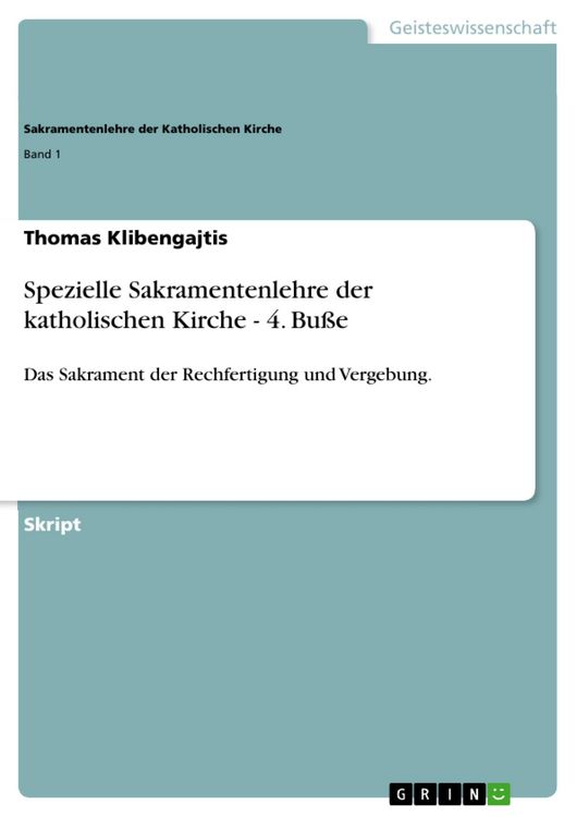 Produktbild: Spezielle Sakramentenlehre der katholischen Kirche - 4. Bu&szlig;e
