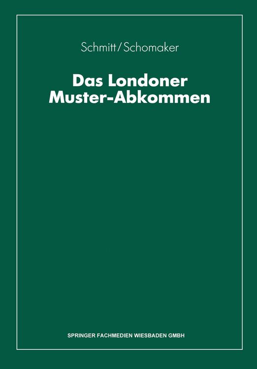 Produktbild: Das Londoner Muster-Abkommen