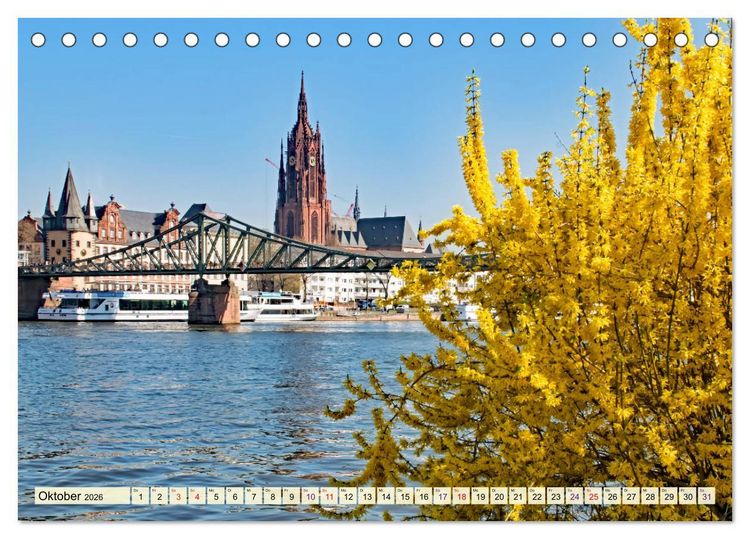 Produktbild: Frankfurt - meine Stadt mit viel Herz (Tischkalender 2026 DIN A5 quer), CALVENDO Monatskalender