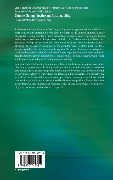 Produktbild: Climate Change, Justice and Sustainability