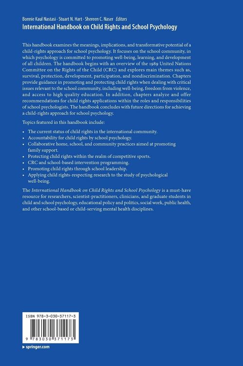 Produktbild: International Handbook on Child Rights and School Psychology