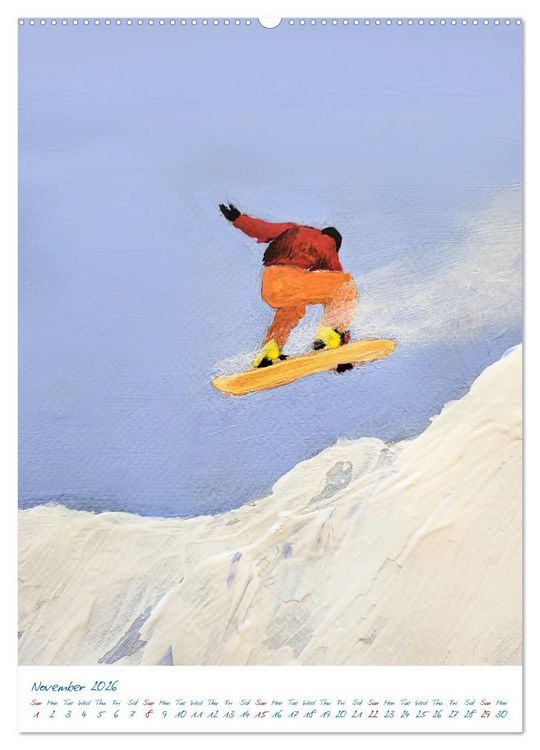 Produktbild: Colourful snowboard power world (Wall Calendar 2026 DIN A2 portrait), CALVENDO 12 Month Wall Calendar