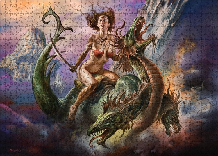 Produktbild: Boris Vallejo Fearless Rider 1,000-Piece Puzzle