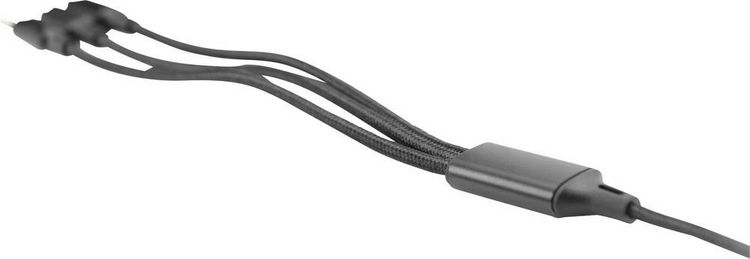 Produktbild: Digitus USB-Ladekabel Apple Lightning Stecker, USB-A Stecker, USB-C&reg; Stecker, USB-Micro-B Stecker 1.00 m Schwarz Extrem robuste Geflechtschirmung,