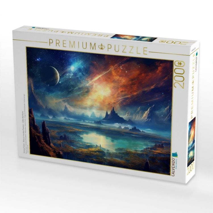 Produktbild: CALVENDO Puzzle Science Fiction - Reise zu fremden Planeten - Wilde Oberfl&auml;che | 2000 Teile Lege-Gr&ouml;&szlig;e 90x67cm Foto-Puzzle f&uuml;r gl&uuml;ckliche Stunden